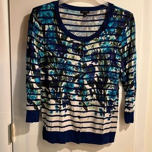 Talbots 3/4 Sleeve Floral Sweater